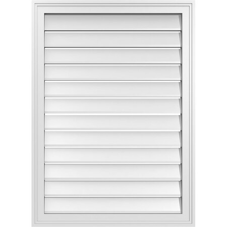 Ekena Millwork Vertical Surface Mount PVC Gable Vent: Functional, w/ 2"W x 1-1/2"P Brickmould Frame, 26"W x 36"H GVPVE26X3602SF